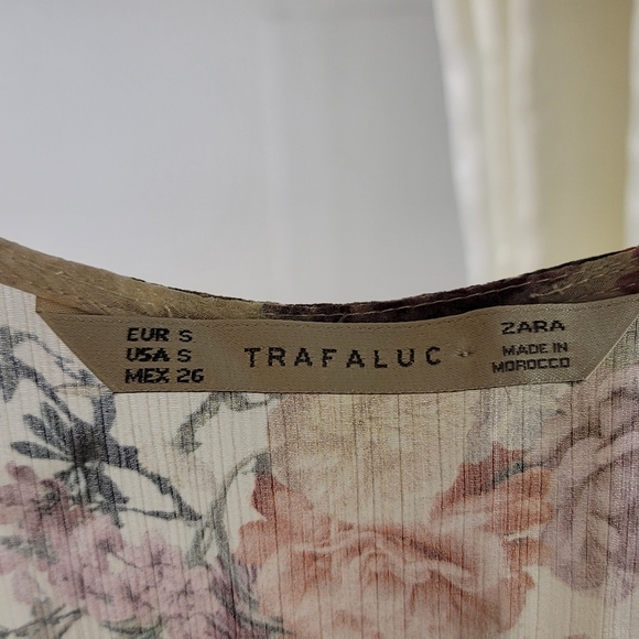 EUC Zara Trafaluc Floral Sheer Maxi Dress - Picture 7 of 10